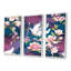 «Crane Brds On Blossoming Pink Flowers», reproduction de cadre flottant sur toile 3 pièces-886995112-886995113