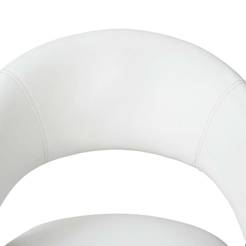 Chaise d'appoint moderne en similicuir et métal, White