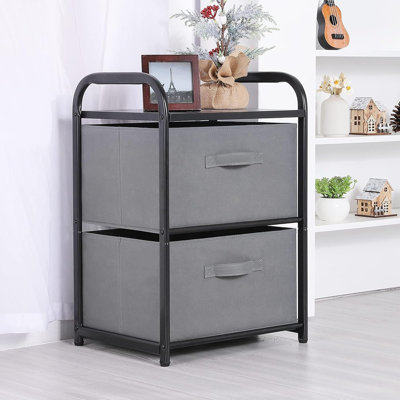 Dresser For Bedroom With 2 Drawers, Wide Chest Of Drawers, Fabric Dresser, Storage Organizer Unit With Fabric Bins For Closet, Living Room, Hallway, N by Ebern Designs