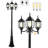 3-Light 85.43"in Matte Black Outdoor Post Light with Dusk to Dawn