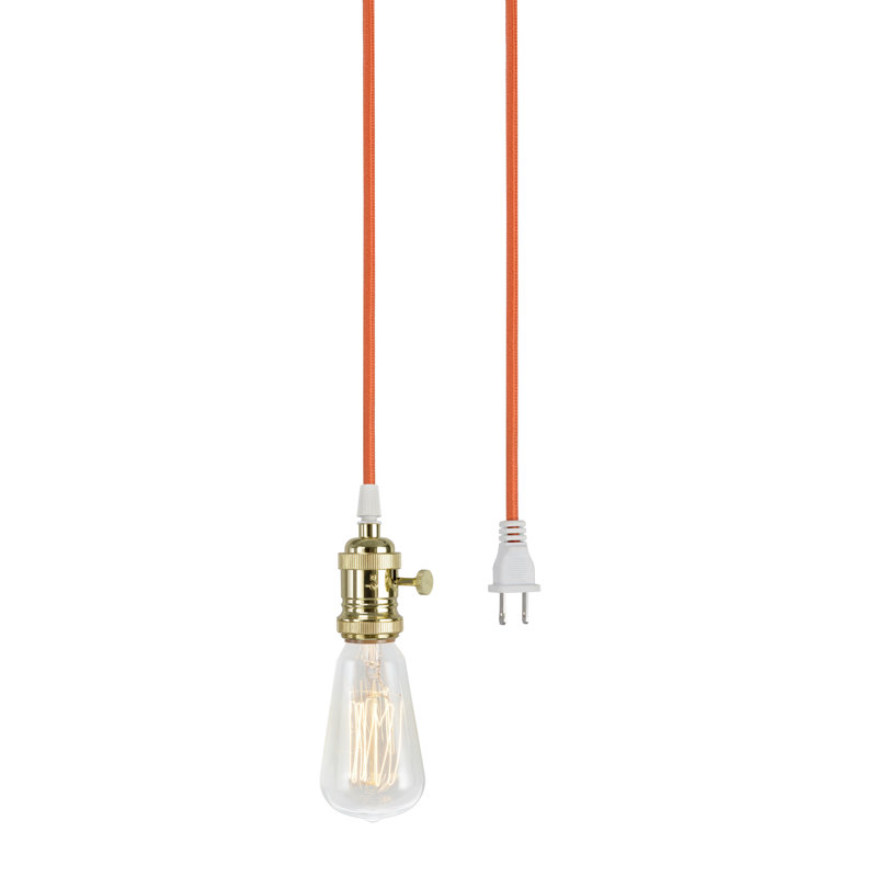 Luminaire suspendu 1 lumière à 1 lumière, Orange