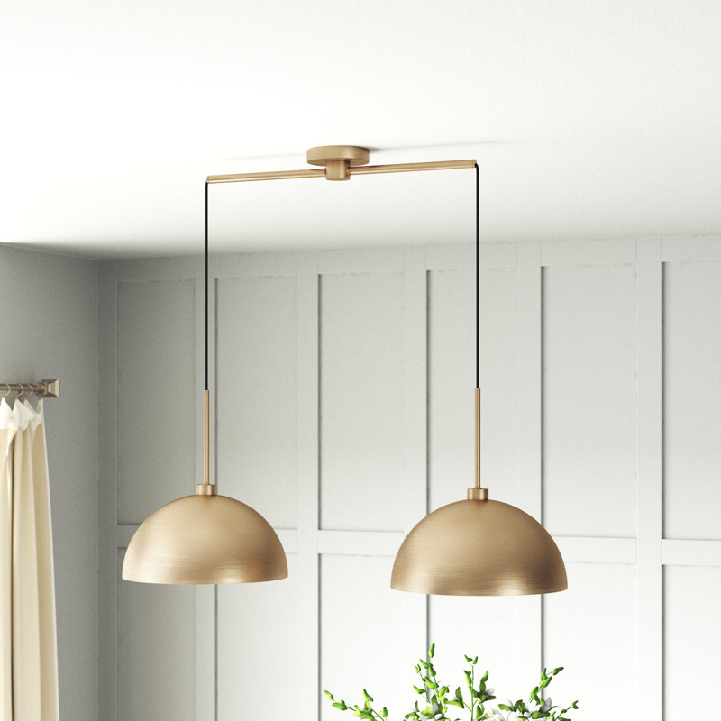 Luminaire suspendu pour îlot de cuisine 2 lumières , Doré