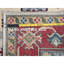 Tapis en mousseline de soie blanche 5 pi x 6 pi 6 po Kazak avec motif de médaillons géométriques, teinture végétale, noué à la main, tissage dense, 100% laine