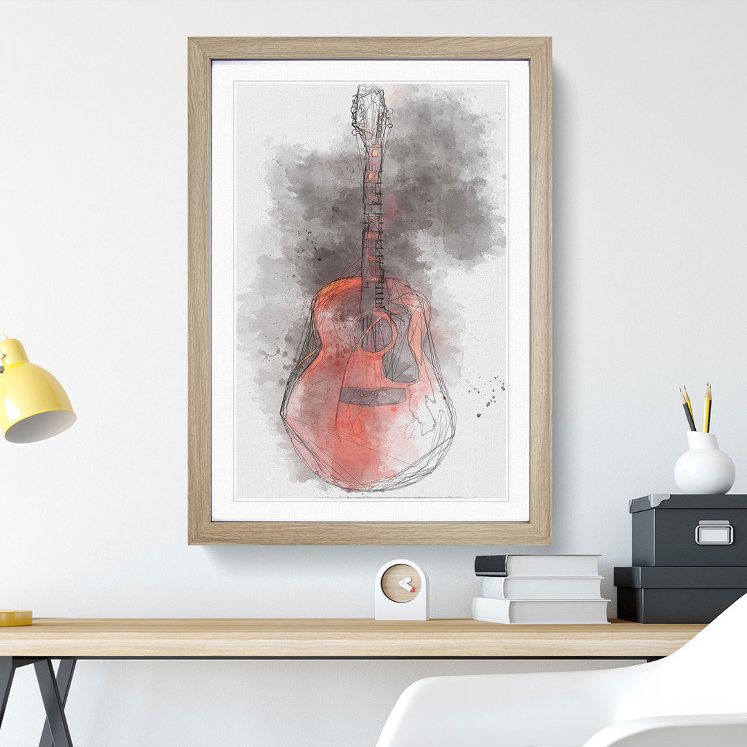 Abstract Guitar - Single Picture Frame Painting on MDF