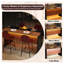 Ensemble d'îlot de cuisine 63 pouces avec éclairage à DEL et 4 tabourets de bar brun foncé - table de salle à manger en marbre noir pour espaces ouverts-1661947680-1661947687
