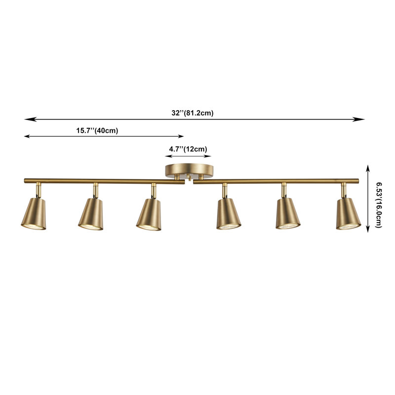6-Light Adjustable Track Lighting Kit, Foldable Arms