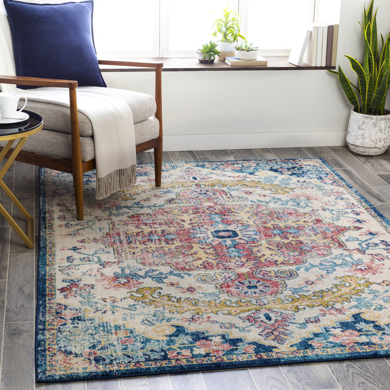 Tapis oriental bleu ciel / grenat Caban, Rectangle 8 pi 10 po x 12 pi