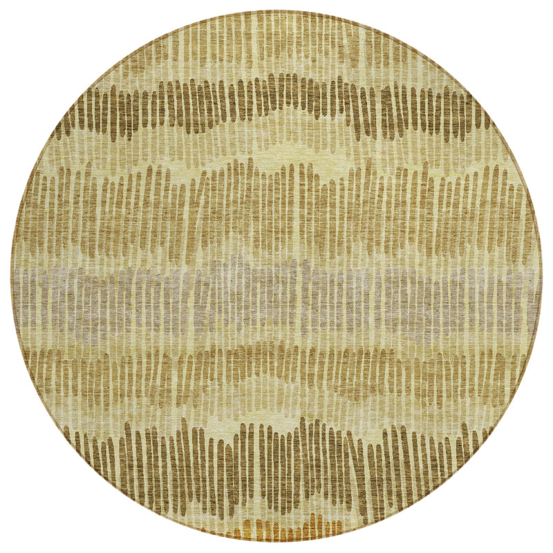 Rectangle Malek Indoor/Outdoor Area Rug with Non-Slip Backing, Round 8'