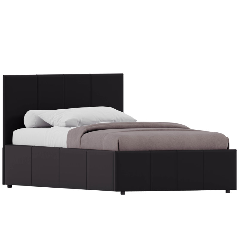 Wilna Upholstered Ottoman Bed, UKFR Certified, Single (3'), Black