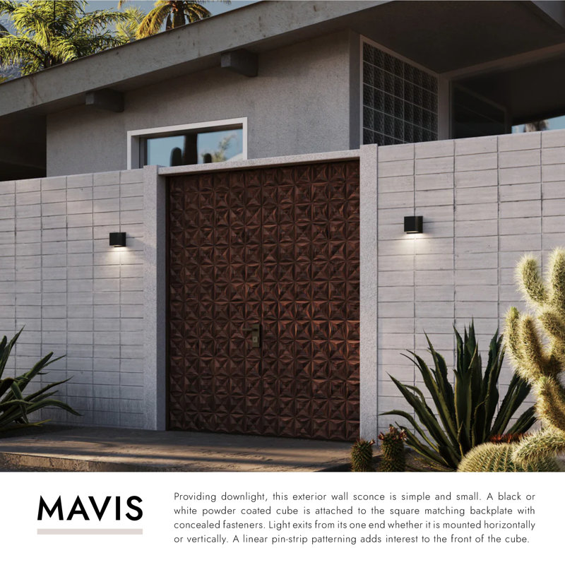 Mavis LED Outdoor Sconce, Black