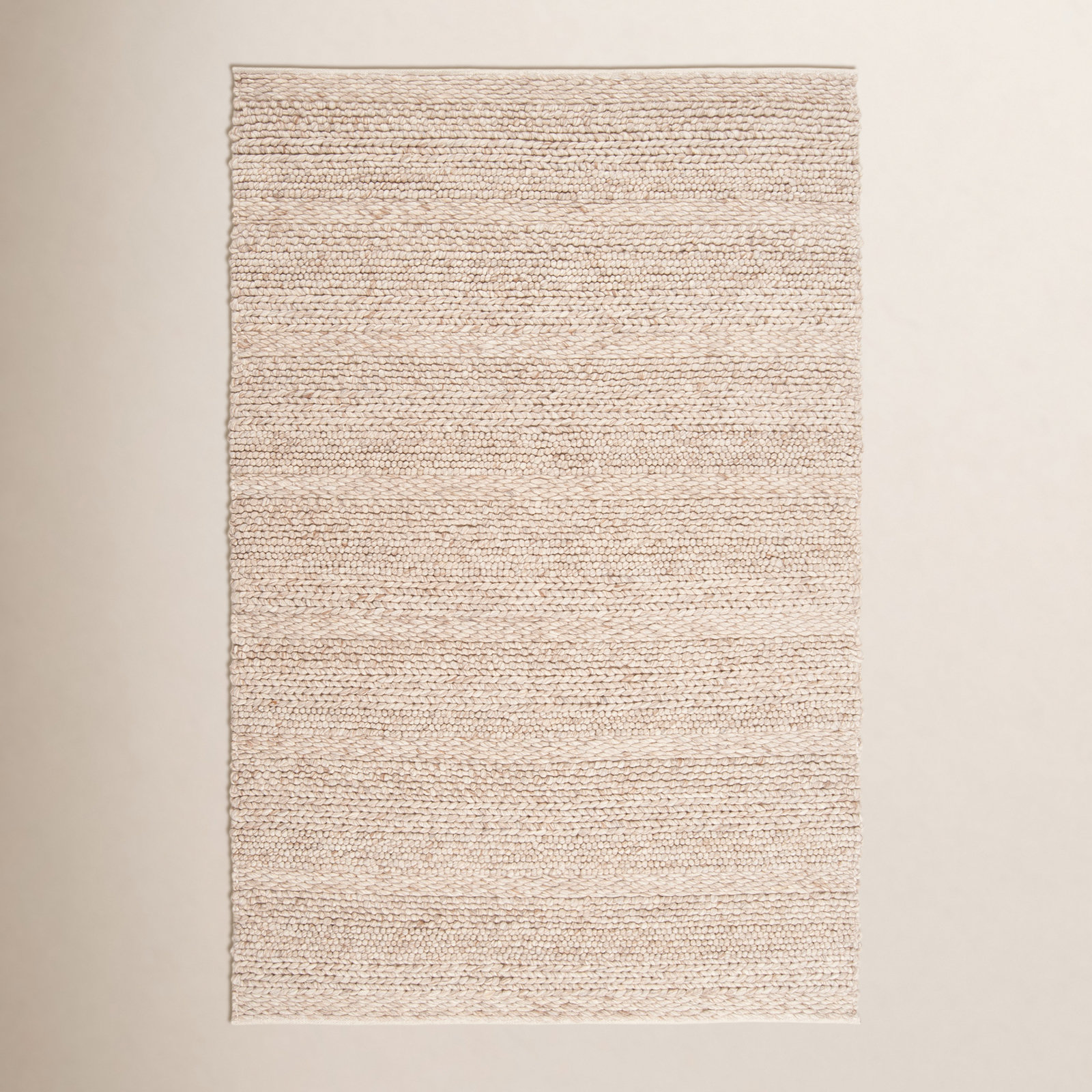 Zekia Cream Hand-Woven Wool Rug, Rectangle 8' x 10'