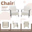 Ensemble de 2 chaises d'appoint avec pieds en acier, fauteuil rembourré compact avec structure en métal et dossier ergonomique-633952829
