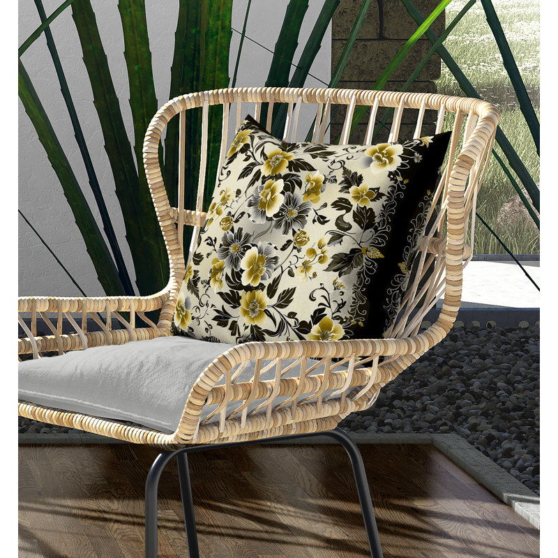 Coussin réversible Flower Hub, H 16 po x l 16 po