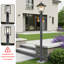 7 pi Lampadaire d'extérieur en aluminium noir