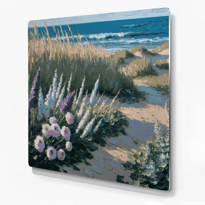 Art mural gris en métal Coastal Coastal Garden