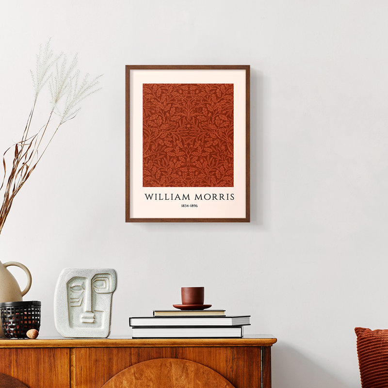 William Morris, reproduction encadrée CXII, H 14 po x l 11 po, Naturel