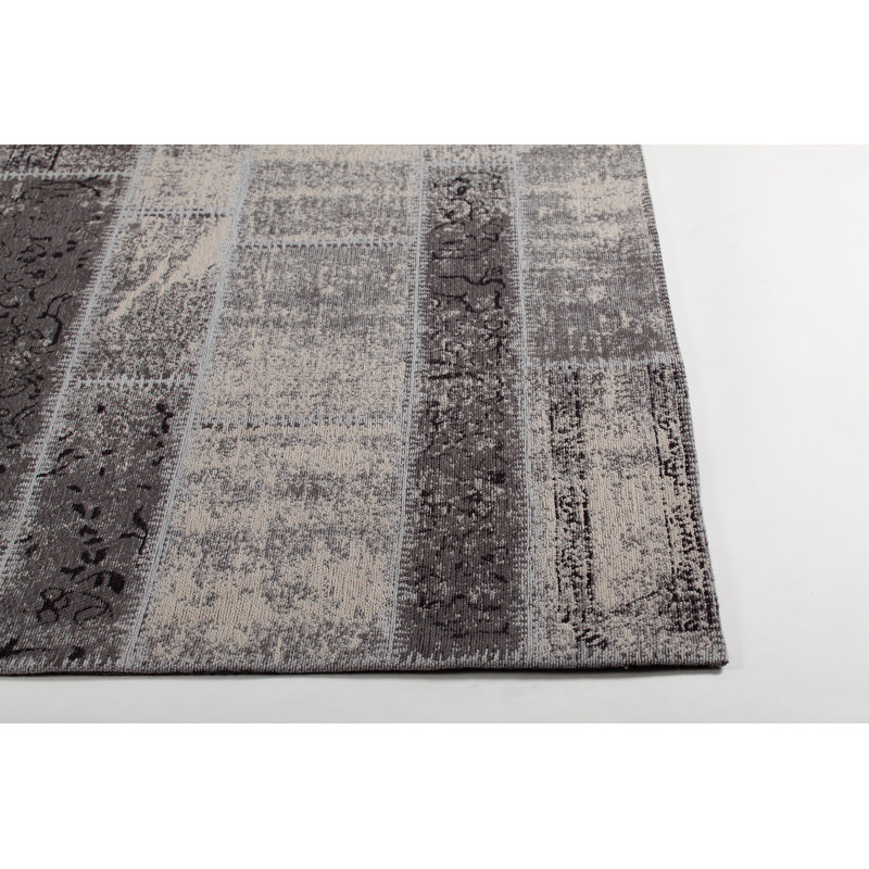 Tapis à tissage plat zone grise handwoven Alyson, Rectangle 5 pi x 7 pi 6 po