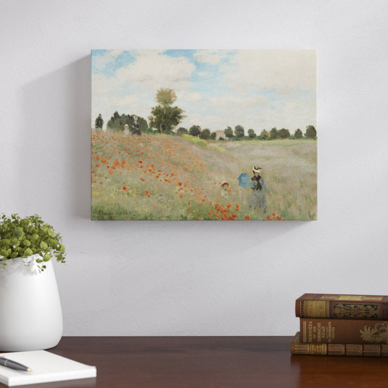 « Poppies » par Claude Monet, reproduction sur toile tendue, H 12 po x l 16 po x P 1,5 po