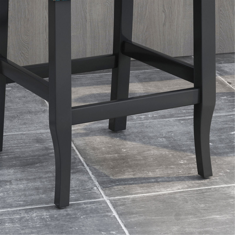 Tabouret de comptoir contemporain capitonné à oreilles 27 pouces, ensemble de 2, Marine