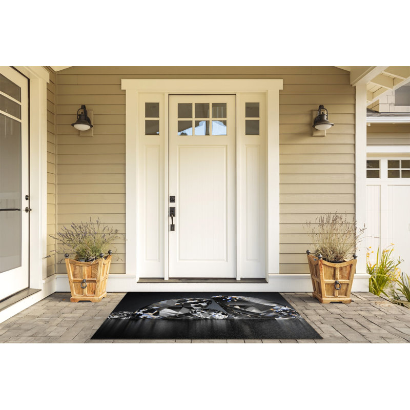 Non-Slip Geometric Outdoor Doormat, W100 x L150 cm