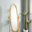 Miroir sur pied 57,57 "en bois avec finition naturelle, ovale. Miroir réglable. S'incline facilement à n'importe quel angle. Miroir de guide d'assemblage simple, complet. Installation facile