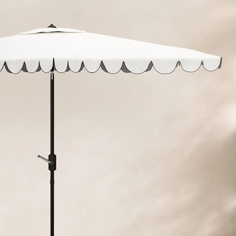 Parasol de marché rectangulaire 118,1 po Teo, Brun, Blanc / Noir