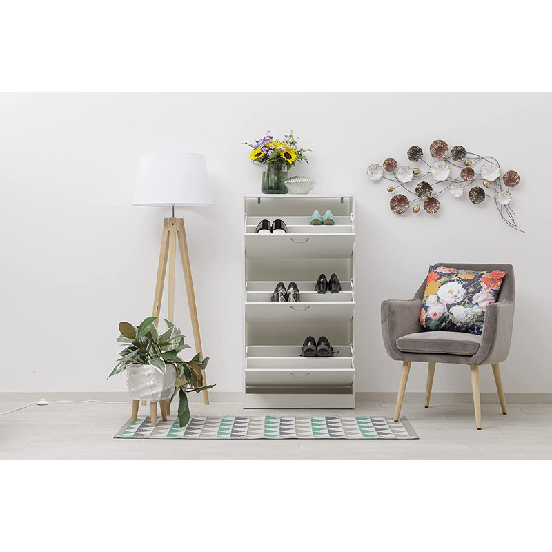 12 Pair Shoe Rack, White