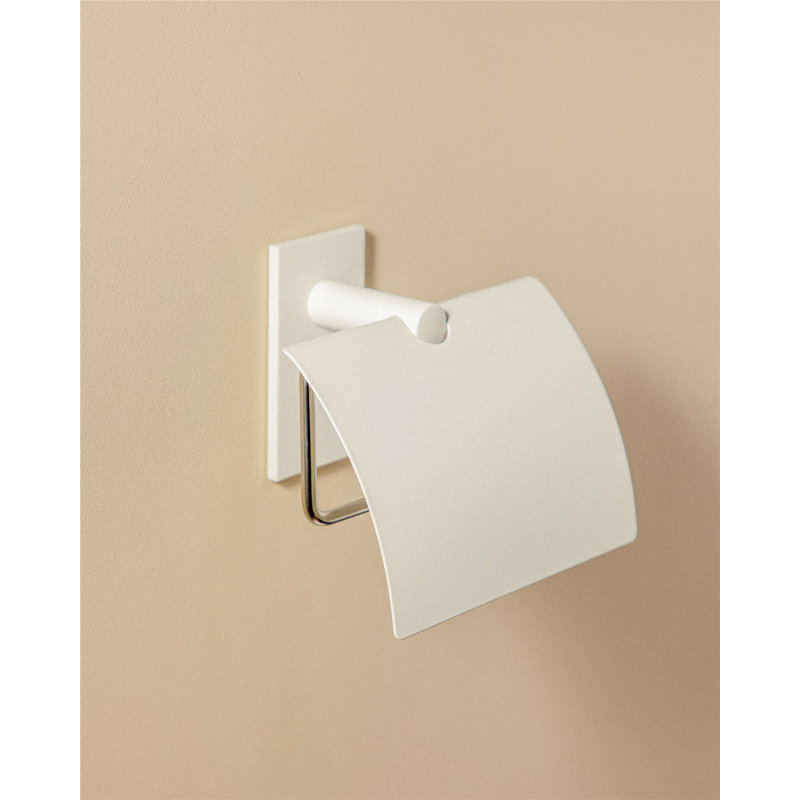 Harkless Wall Mounted Toilet Paper Holder, White Matt