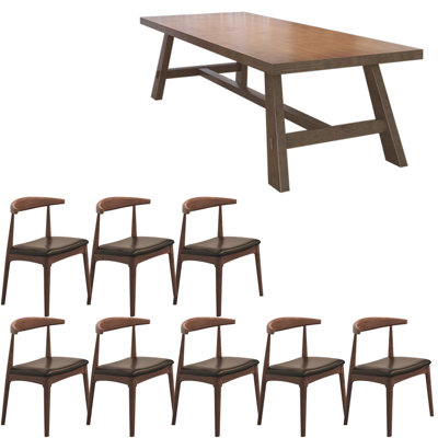 Nordic style solid wood dining table set