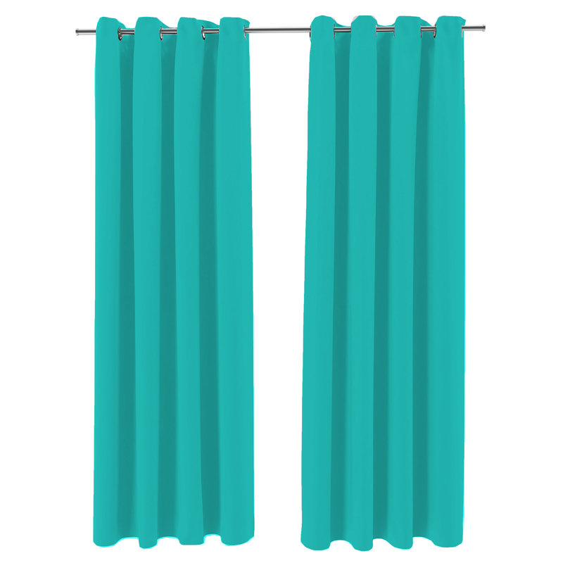 Stripe 54" x 96" Grommet Semi-Sheer Outdoor Curtain Panel, Striped Melon, 54" W x 84" H
