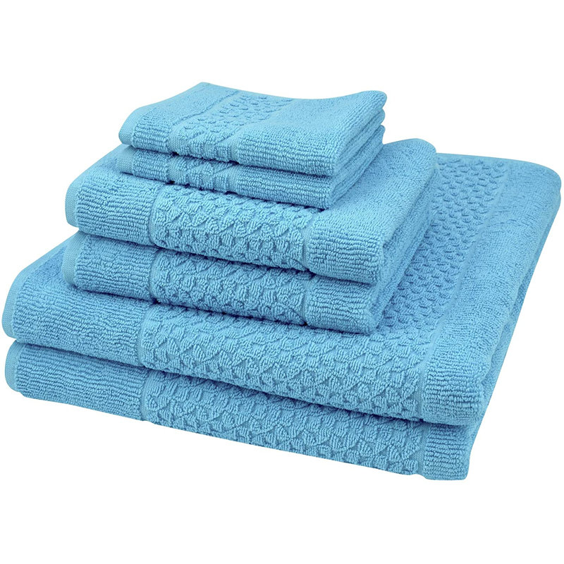 Otley Turkish Cotton Plush Jacquard Mulit-Size Set, Aqua
