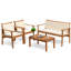 Ensemble de conversation d'extérieur 4 pièces en bois d'acacia massif 4 pièces Kovach 