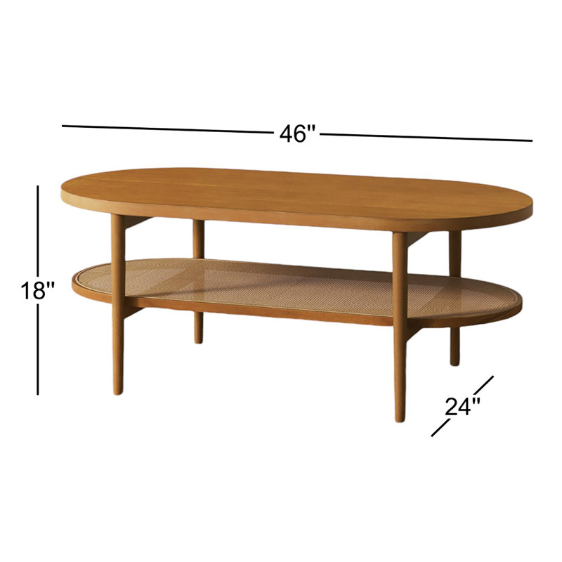 Single Coffee Table, Honey Brown