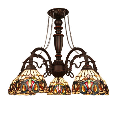Victorian 5 - Light Glass Dimmable Chandelier