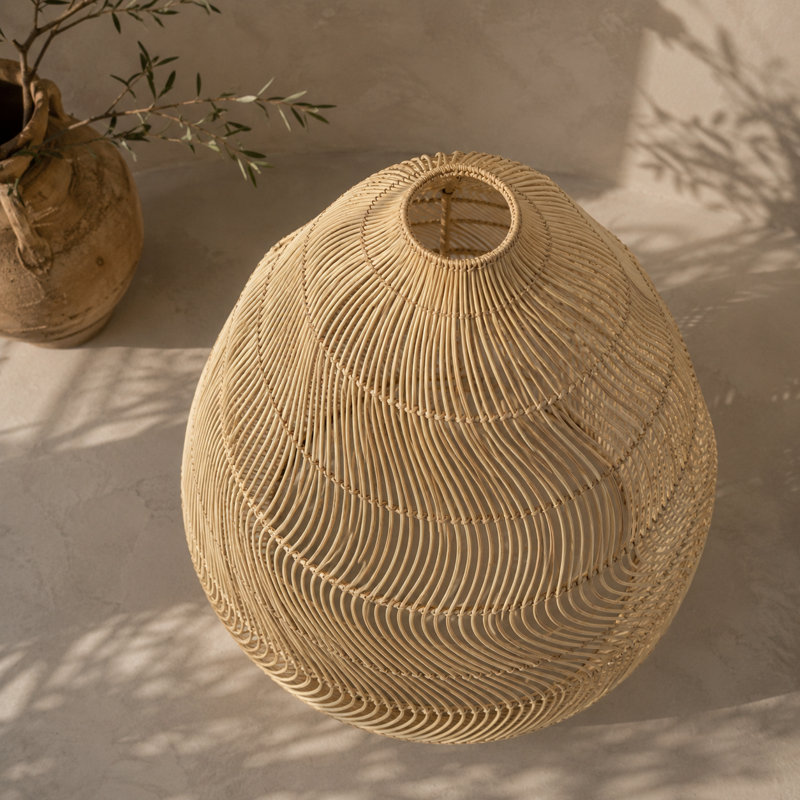 26 in. H Rattan Bell Pendant Shade