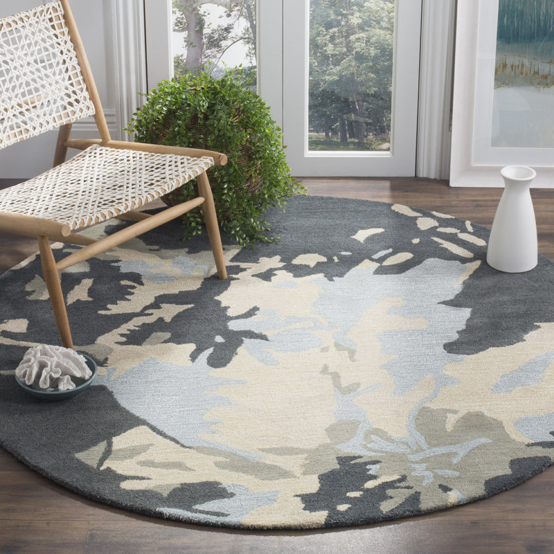 Tapis en laine et viscose touffeté à la main Jefferson, Carré 6 pi