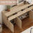 94.5" Reeded Accent Cabinet Set With Charging Station, Modern Credenza Accent Cabinet With Doors And Drawers For Living Room, Kitchen, Dining Room, Hallway-1584742636