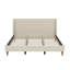 Lit plateforme tapissier moderne avec tête de lit à oreilles et pieds ronds Modern, Boucle