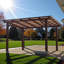 Pavillon de jardin en bois de 13 x 10 pi avec toit en métal, structure de patio extérieure spacieuse pour la cour et le jardin