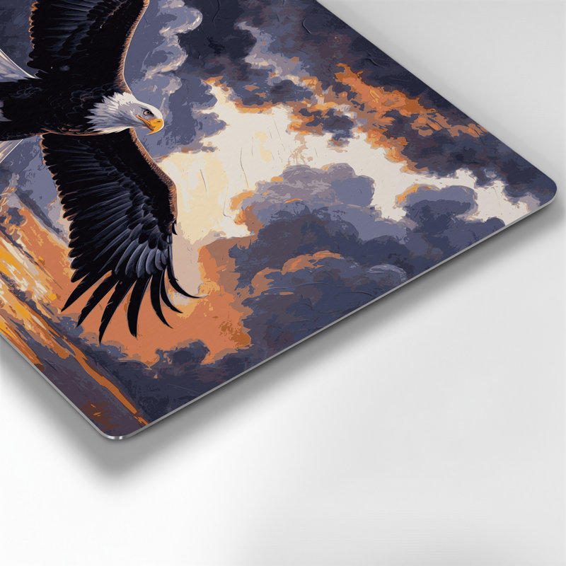 Oiseaux, aigle à queue blanche, art mural en métal gris, H 24 po x l 36 po