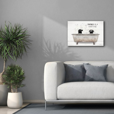'Happiness is a Bubble Bath' by Lori Deiter, Canvas Wall Art
