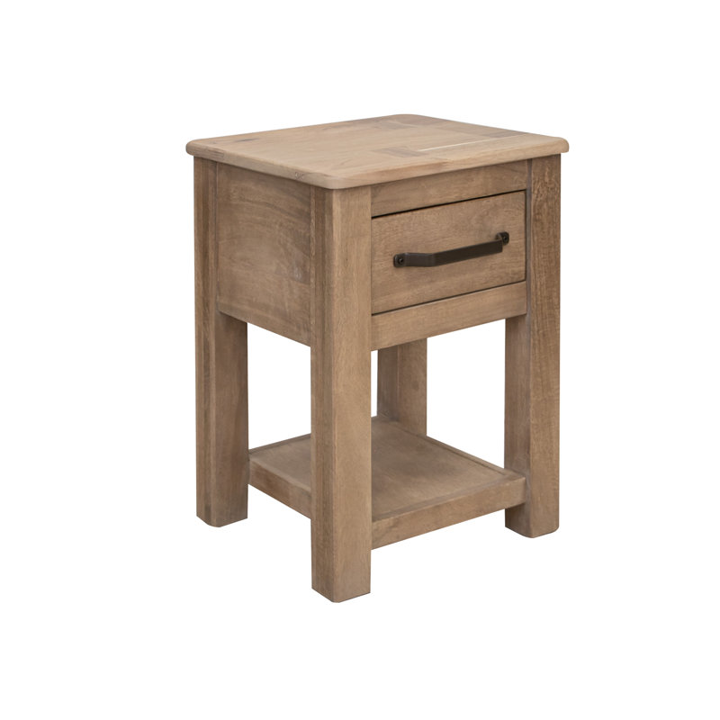 Essa Solid Wood End Table with Storage