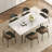 62.9" To 94.4" Sintered Stone Expandable Dining Table Set, Easy To Assemble-1051256815-1051411455