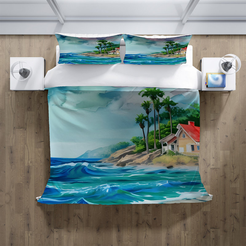 Polyester Abstract Duvet Cover, King Duvet Cover + 2 King Shams