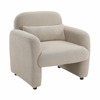 Fauteuil d'appoint contemporain de style taupe Boucle