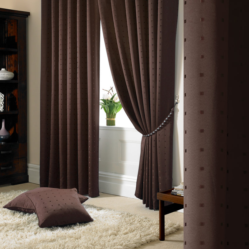Norush Madison Pencil Pleat Curtains, Chocolate, 229cm Width x 274cm Drop