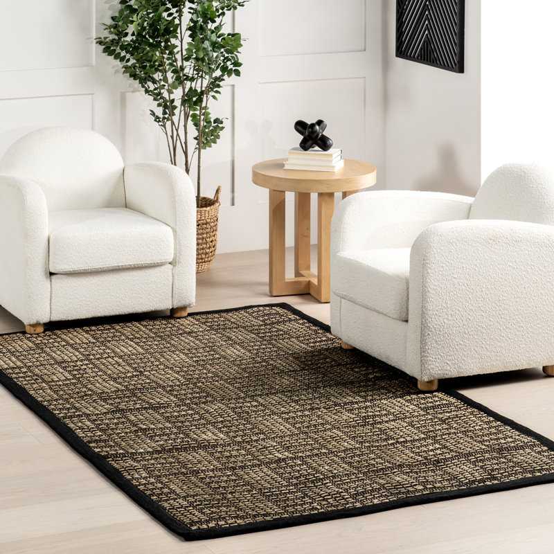 Tapis géométrique en ruppie maritime, Tapis de couloir 2 pi 6 po x 8 pi