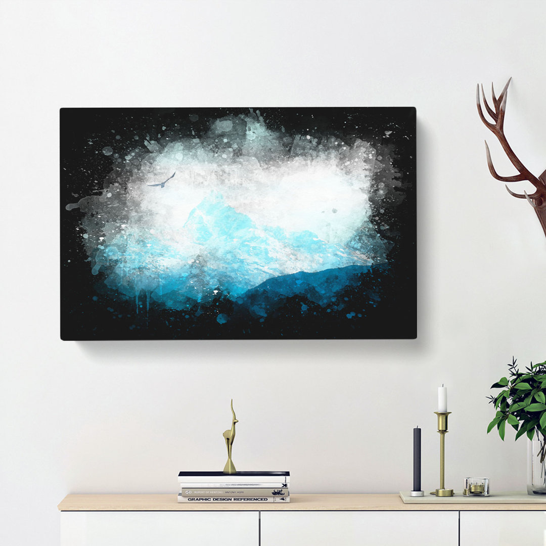 Eagle Flying By Mountain In Nepal - Wrapped Canvas