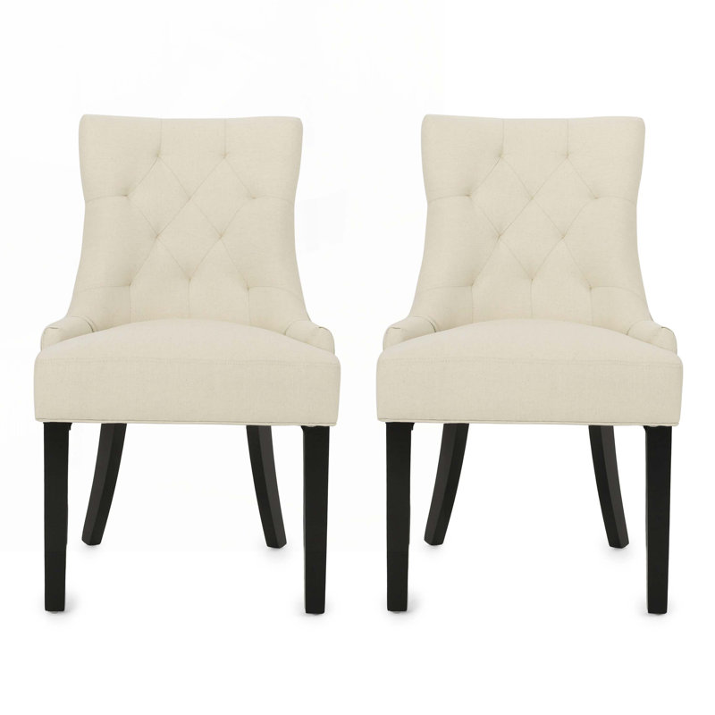 Chaise d'appoint rembourrée Wynsum, Ivoire ivoire