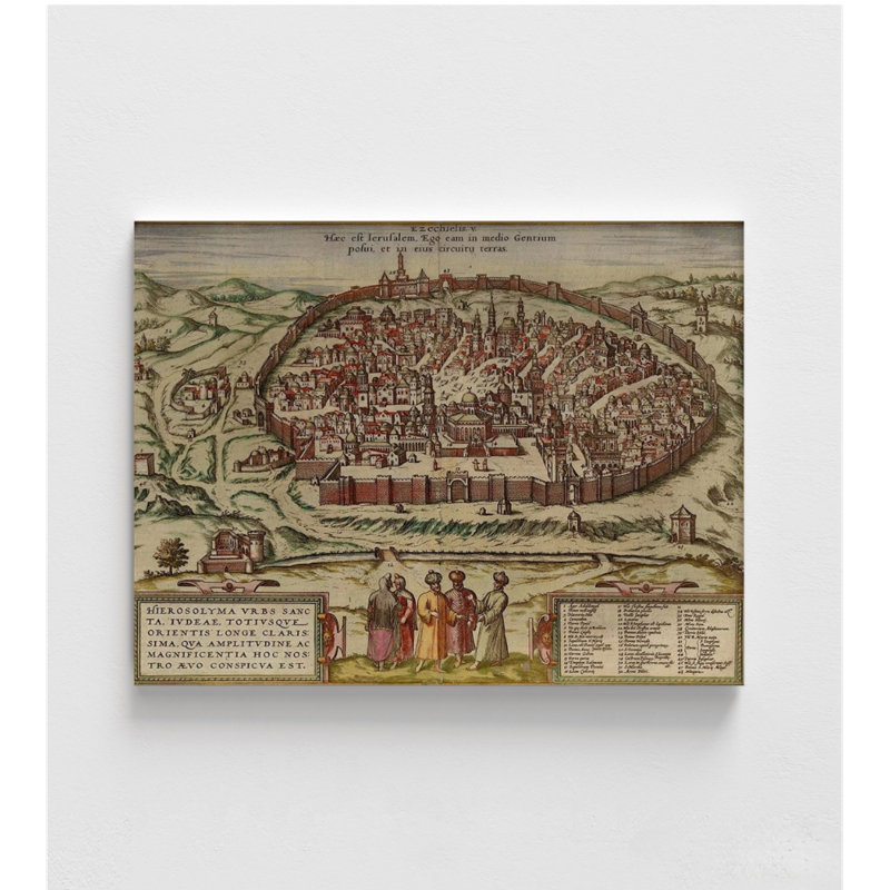 Antique carte de Jérusalem, impression d'art Catholique, décoration de maison chrétienne, Jésus, Art, impression de carte ancienne de Terre Sainte, art mural de la Bible